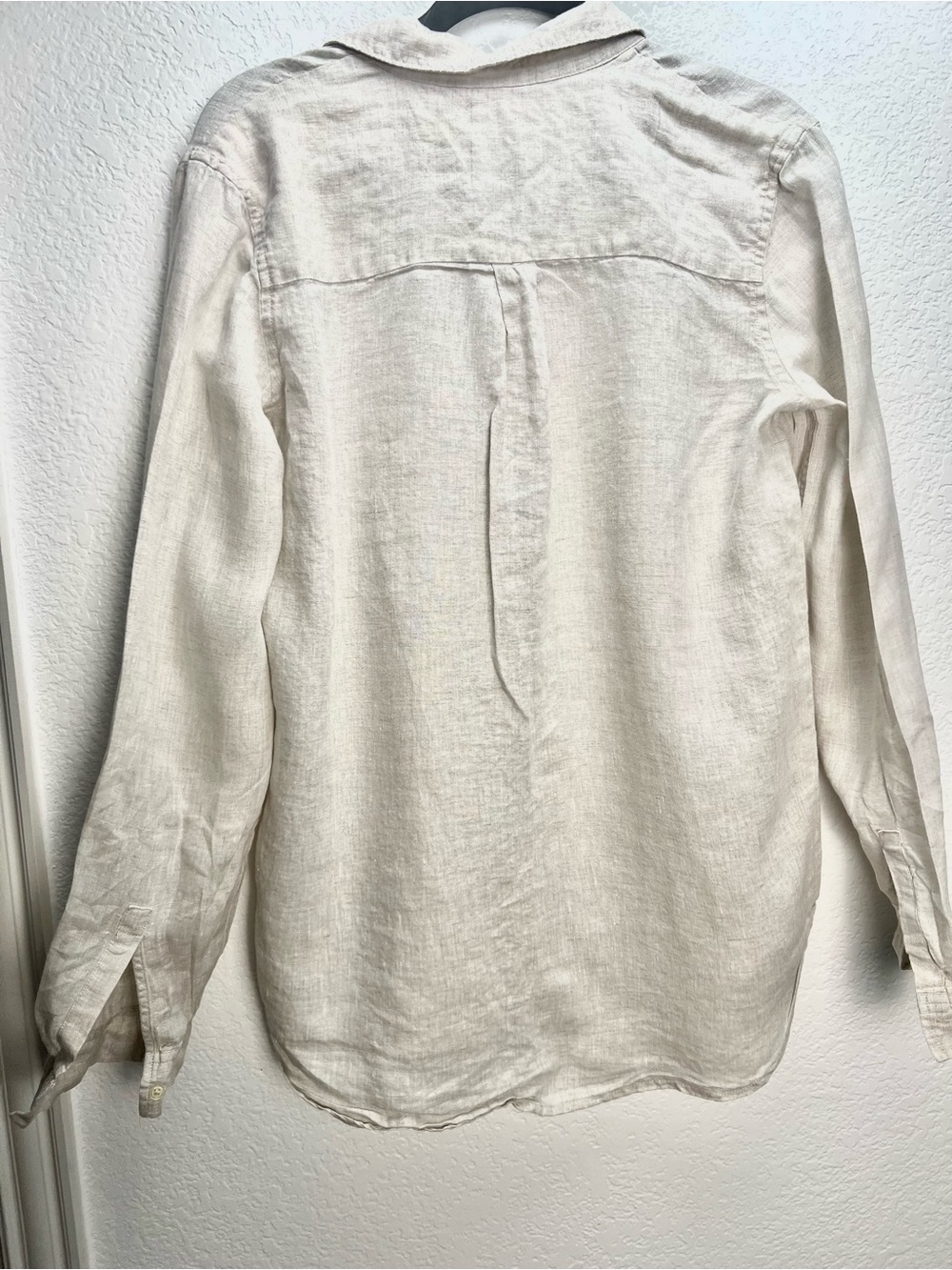 GAP Boyfriend Fit 100% Linen Button Down Shirt M Neutral Beige - Picture 4 of 9